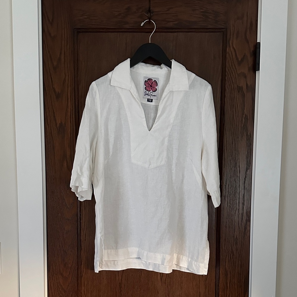 Lesley Evers Ivory Linen Tunic - L